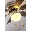 Globo UGO fan stainless steel, matt nickel, 1-light source
