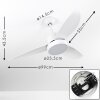 Doha ceiling fan LED white, 1-light source, Remote control