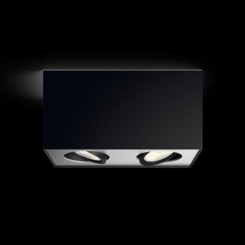 Philips BOX Ceiling light LED black, 2-light sources