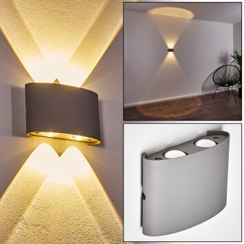 ABAIANG Outdoor Wall Light LED grey, 1-light source