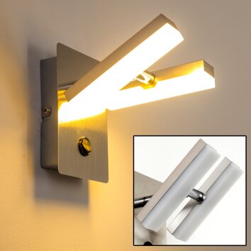 Sakami wall light LED matt nickel, 2-light sources
