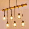 BARBENGO Pendant Light Light wood, black, 6-light sources