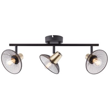 Brilliant GORDON ceiling spotlight brass, black, 3-light sources