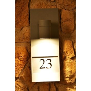 Konstsmide MODENA house number light grey, 1-light source