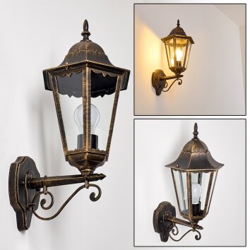 Hongkong outdoor wall light brown, gold, 1-light source