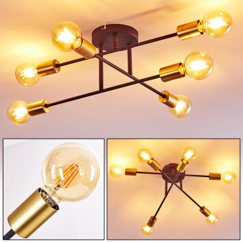 Coppet Ceiling Light black-gold, 6-light sources