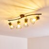 Ayen Ceiling Light black-gold, 4-light sources