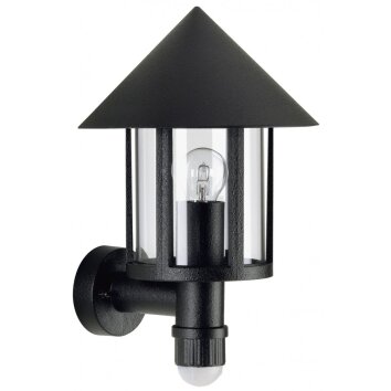 Albert 1825 outdoor wall light black, 1-light source, Motion sensor