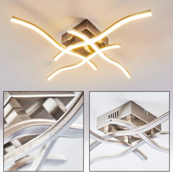 MAPLETON Ceiling light LED matt nickel, 4-light sources