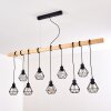 BARBENGO Pendant Light Light wood, black, 9-light sources