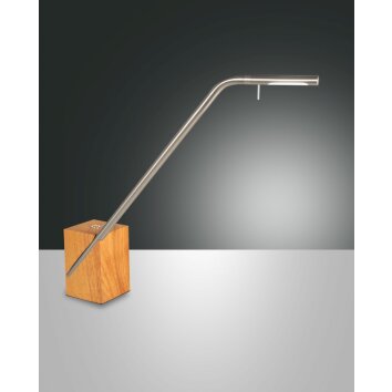 Fabas Luce VIKTOR Table Lamp LED Light wood, matt nickel, 1-light source