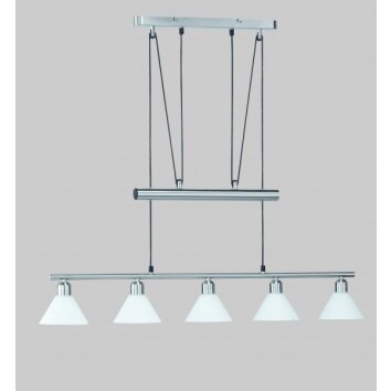Trio 3751 pendant light stainless steel, matt nickel, 5-light sources