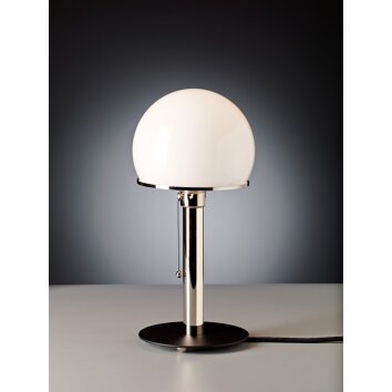 Tecnolumen Wagenfeld 23 Table lamp matt nickel, black, 1-light source