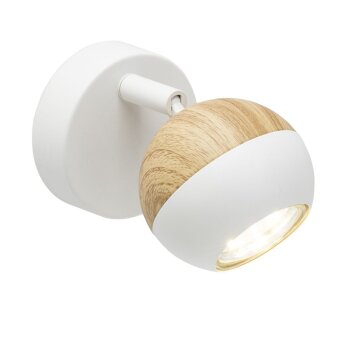 Brilliant Scan Wall Light LED Light wood, white, 1-light source