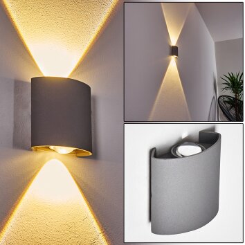ABAIANG Outdoor Wall Light LED grey, 1-light source