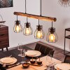 Pendant Light Gondo Light wood, black, 4-light sources