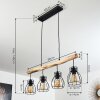 Pendant Light Gondo Light wood, black, 4-light sources