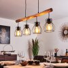 Pendant Light Gondo Light wood, black, 4-light sources