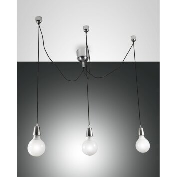 Fabas Luce BLOG Pendant Light chrome, black, 3-light sources