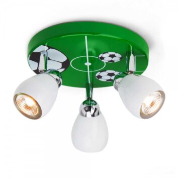 Brilliant Soccer round spotlight green, white, 3-light sources