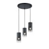 Pendant Light Trio Leuchten ROBIN black, 3-light sources