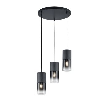 Pendant Light Trio Leuchten ROBIN black, 3-light sources