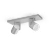 Philips HUE AMBIANCE WHITE & COLOR ARGENTA Wall/ceiling extension silver, 2-light sources, Colour changer