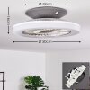 SOMALIA ceiling fan LED silver, transparent, clear, 1-light source