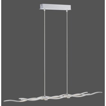 Leuchten Direkt LOLA-WAVE Pendant Light LED stainless steel, 2-light sources, Remote control, Colour changer