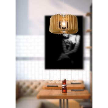 Lucide ETTA Pendant Light Dark wood, 1-light source