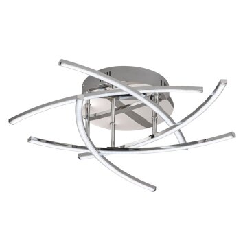 Fischer & Honsel CROSS TW Ceiling light LED chrome, 5-light sources, Remote control, Colour changer
