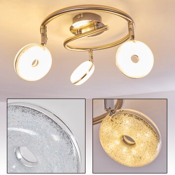 Donot Ceiling Light LED matt nickel, 3-light sources