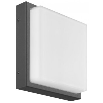 LCD outdoor wall light black, 2-light sources