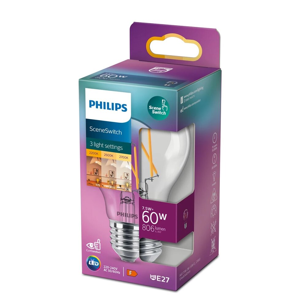 Philips LED E27 1,6 Watt 3 Watt 7,5 Watt 2200 - 150 - 806 Lumen 929001888601