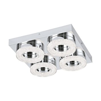 Eglo FRADELO ceiling light LED chrome, Crystal optics, 4-light sources