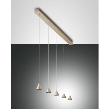 Fabas Luce DELTA Pendant Light LED gold, 5-light sources