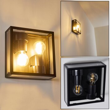 MINAKATA Outdoor Wall Light black, 2-light sources