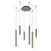 Pendant Light Lucide LORENZ LED rust-coloured, 6-light sources