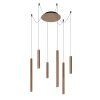 Pendant Light Lucide LORENZ LED rust-coloured, 6-light sources