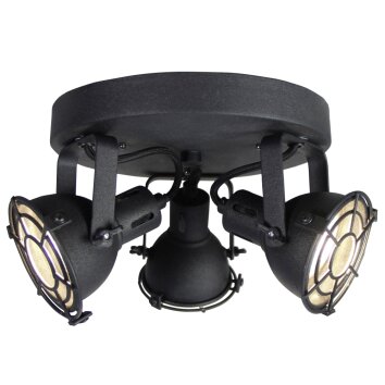 Brilliant JESPER round spotlight LED black, 3-light sources