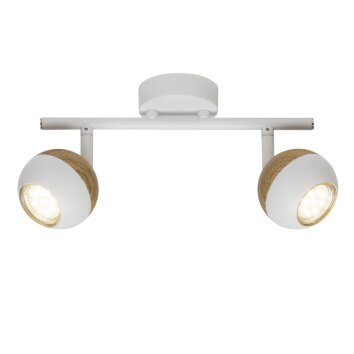 Brilliant Scan Ceiling Light LED Light wood, white, 2-light sources