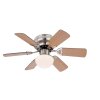 Globo UGO fan stainless steel, matt nickel, 1-light source