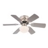 Globo UGO fan stainless steel, matt nickel, 1-light source