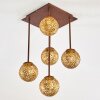 VIRGA Ceiling light rust-coloured, 5-light sources