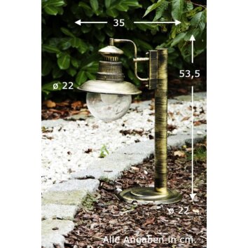Brilliant Artu outdoor pedestal light gold, brass, black, 1-light source