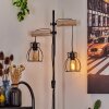 GONDO Floor Lamp Light wood, black, 2-light sources