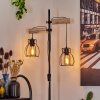 GONDO Floor Lamp Light wood, black, 2-light sources