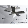 Globo MARVA fan stainless steel, grey, matt nickel, white, 1-light source