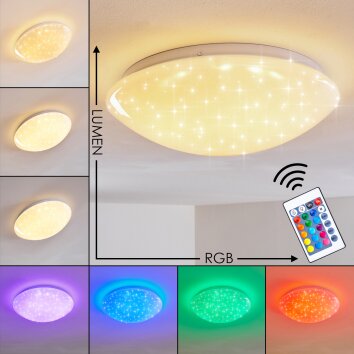 KENDAL Ceiling light LED white, 1-light source, Remote control, Colour changer