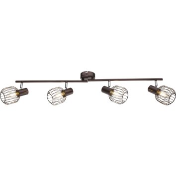 Globo Akin ceiling spotlight brown, 4-light sources